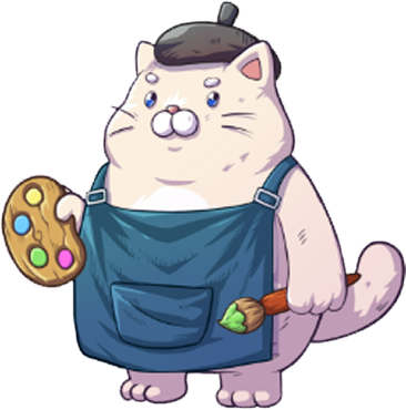 Artist cat with palette