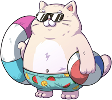 Beach cat with sunglasses