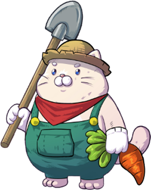 Gardener cat with carrot